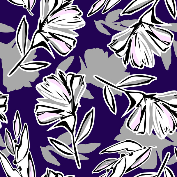 motif floral sans couture. illustration vectorielle des fleurs - Vecteur, image