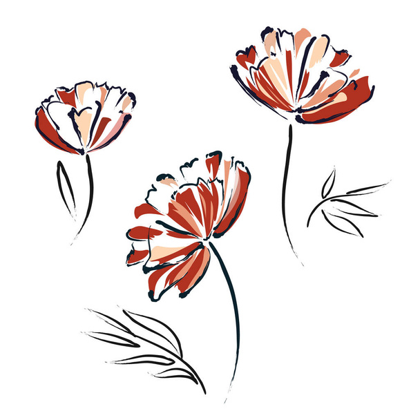 美しい花のベクトル図 - ベクター画像