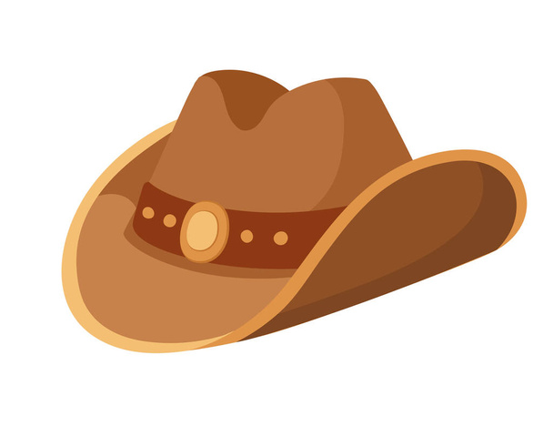 Stile classico cappello cowboy vettoriale illustrazione isolato su sfondo bianco. - Vettoriali, immagini