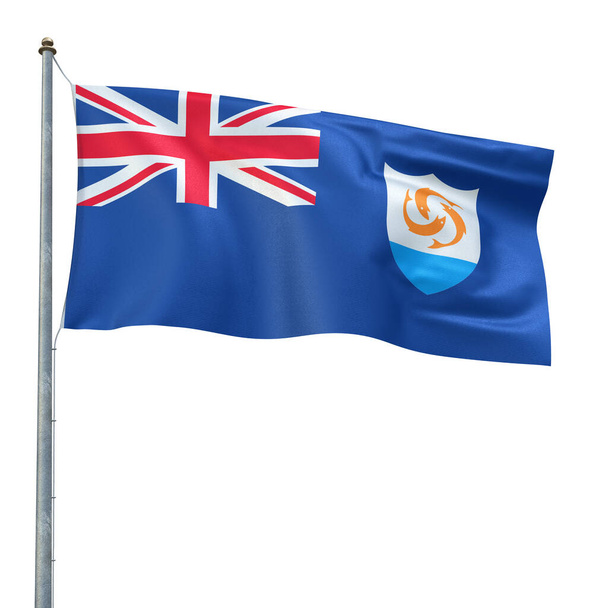 Renderizado de la bandera de Anguila (aislado en blanco y recorte) - Foto, imagen