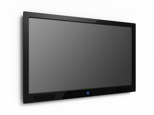 3d render LCD Television-footed (isolated on white and clipping path) - Photo, Image