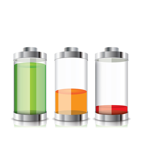 Battery icon with colorful charge level - Vector, imagen