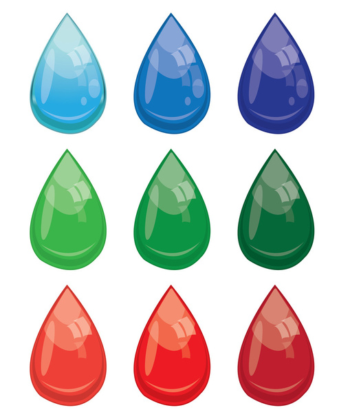 conjunto de gota colorida
 - Vetor, Imagem