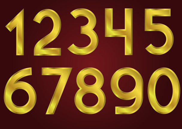 Gouden cijfers - Vector, afbeelding