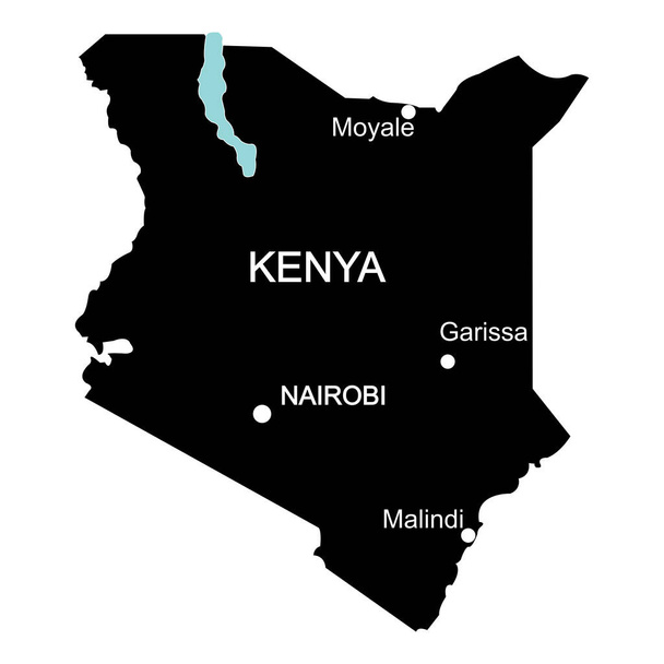 Kenia maa kartta kuvake vektori kuvitus yksinkertainen muotoilu - Vektori, kuva