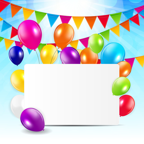 Colored Balloons Background, Vector Illustration. - Vector, Image