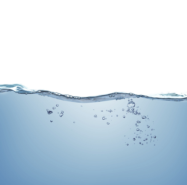 water en lucht bubbels op witte achtergrond - Foto, afbeelding