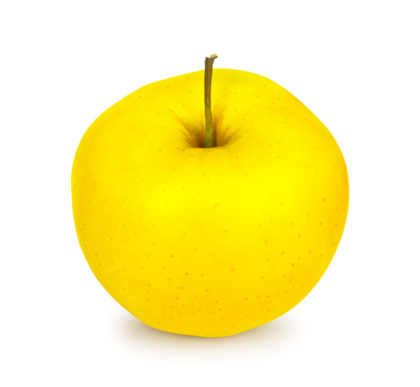 fresh yellow apple on a white background - Foto, afbeelding