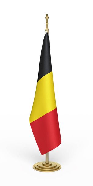 oficina de la bandera de Bélgica (aislado en el camino de recorte de nad blanco) - Foto, imagen