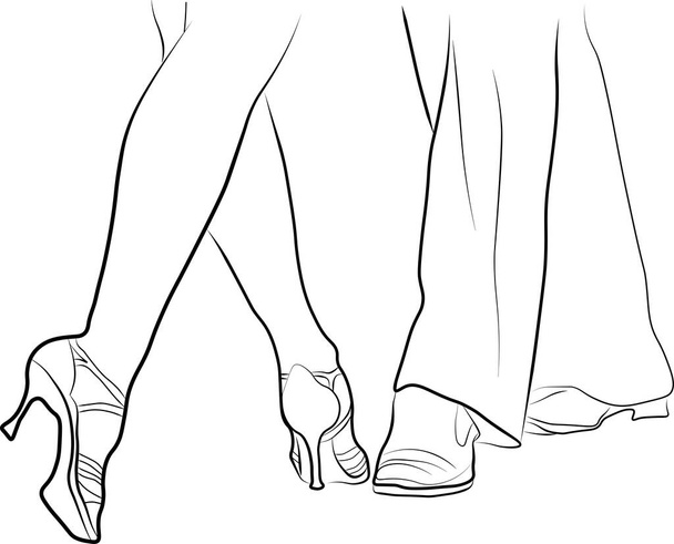 Sapatos de dança de um casal, casais dançando tradicional latina milonga dança argentina no salão de baile, tango, salsa, bachata, aula de kizomba, festival  - Foto, Imagem