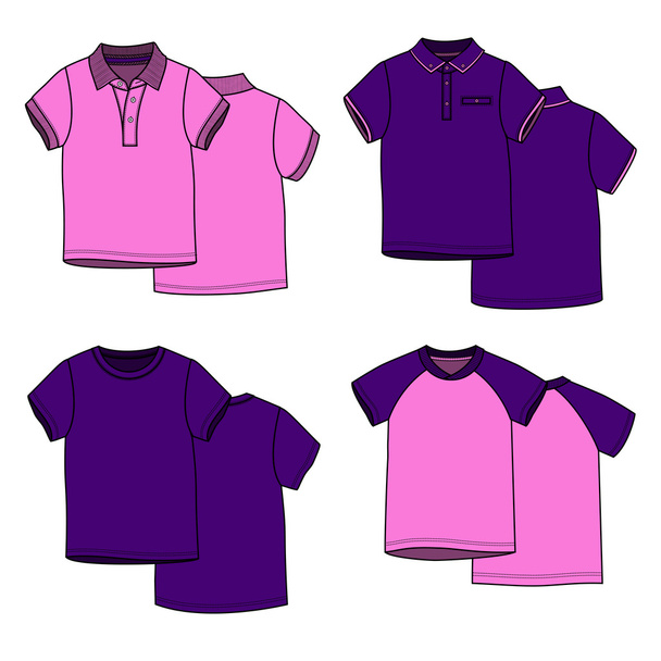 ピンクと紫の t シャツ - ベクター画像