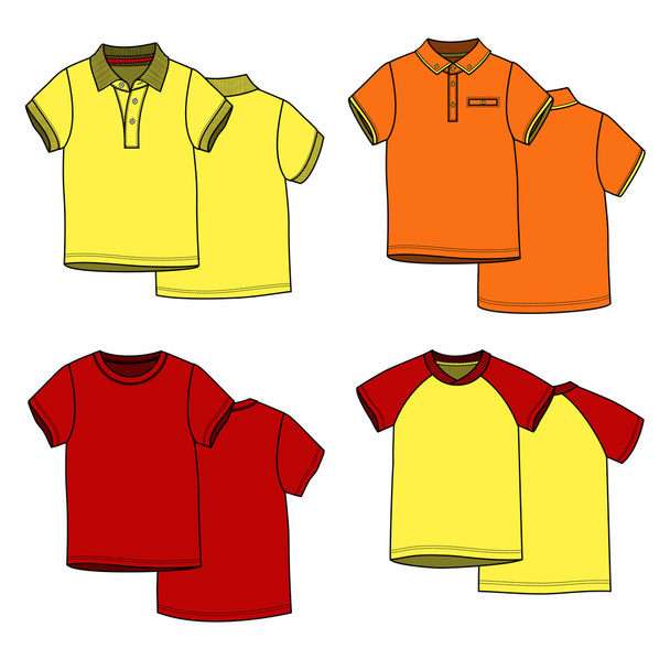 kleur t-shirts - Vector, afbeelding
