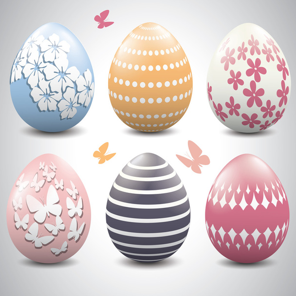 Pastel colored Easter eggs. - Vektör, Görsel