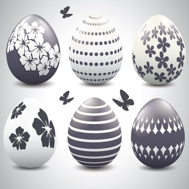 Black and white Easter egg - Vetor, Imagem