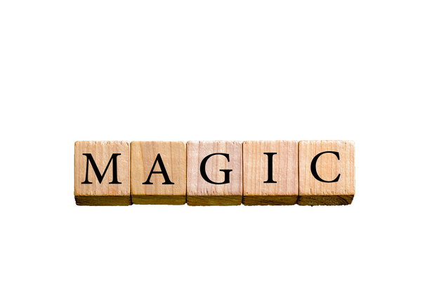 Wort Magie isoliert auf weißem Hintergrund mit Kopierraum - Foto, Bild
