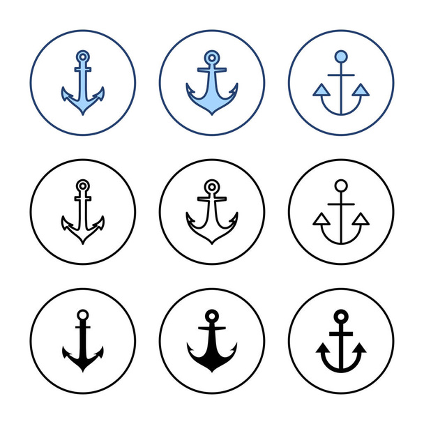 Anker-Icon-Vektor. Ankerzeichen und Symbol. Ikone der Ankermarine. - Vektor, Bild