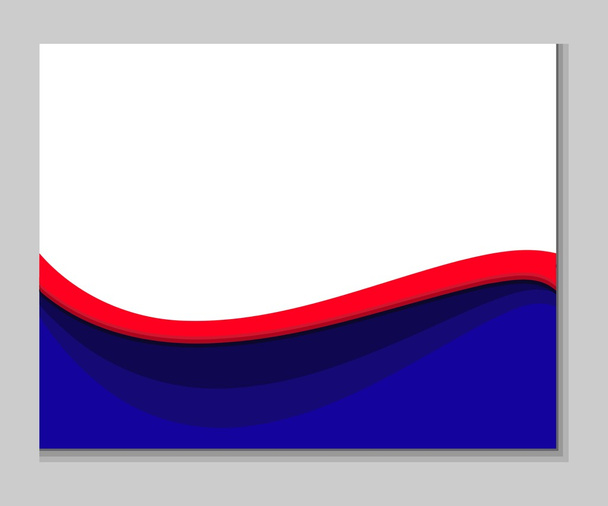Kırmızı mavi beyaz dalgalı arka plan - Vektör, Görsel