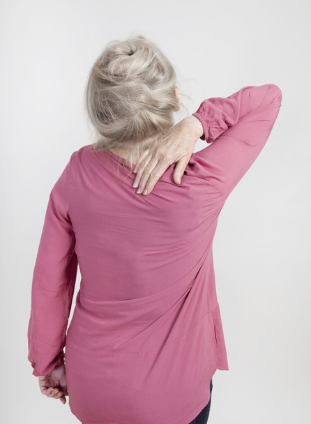 Woman back aches - Valokuva, kuva