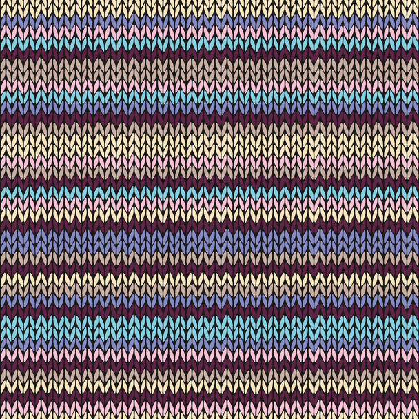 Knitted Seamless Color Striped Pattern - Vector, Imagen