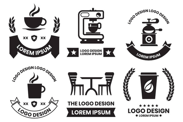 Kahvila tai kahvila logo vintage tyyliin eristetty taustalla - Vektori, kuva