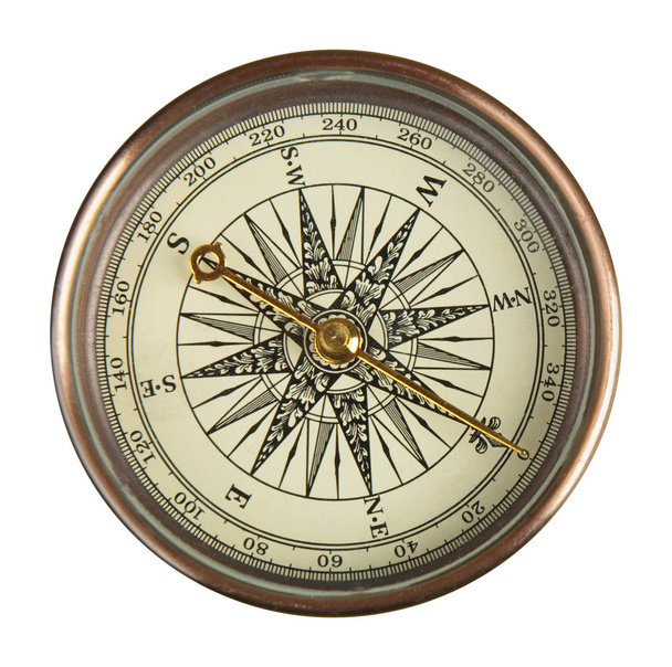 Kompass auf weißem Hintergrund - Foto, Bild