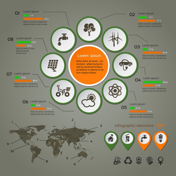 Ökologie-Infografik  - Vektor, Bild
