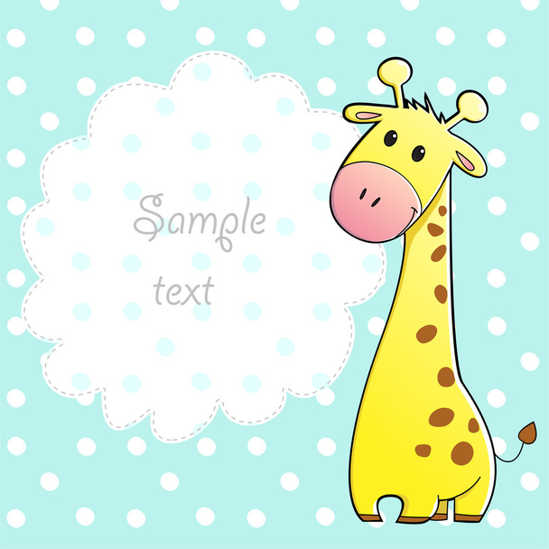 Cute vector card with giraffe - Vector, Image