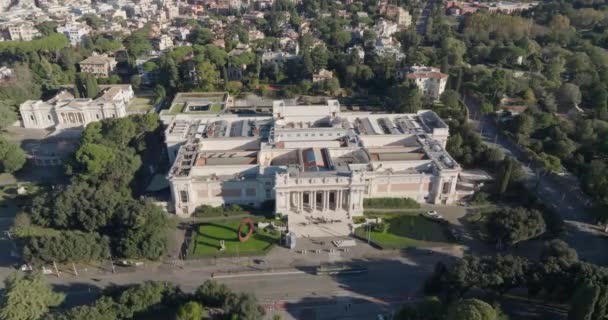 Modern Roma Roma Sanat Galerisi 'nin şehir manzarası. Yüksek kalite 4k görüntü - Video, Çekim