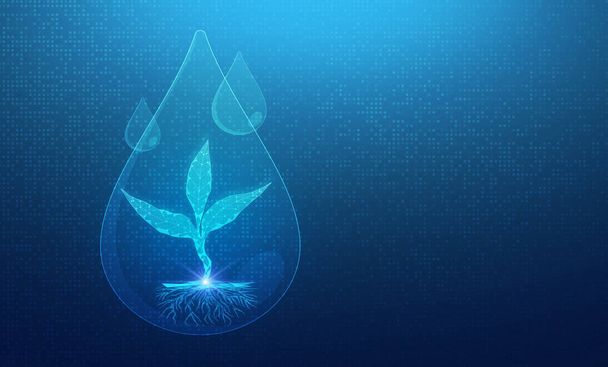 Hydroponik und Aquaponik - Bodenloser Pflanzenanbau mit nährstoffreichem Wasser -Konzeptuelle Illustration mit Kopierraum - Foto, Bild