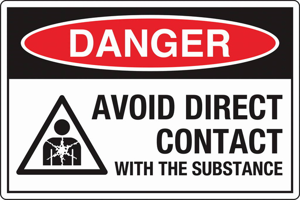 Bezpečnostní značka OSHA Označení Štítek Piktogram Normy Nebezpečí Látka nebo směs představující zdravotní riziko se vyvarují přímého kontaktu s látkou se symbolem - Vektor, obrázek