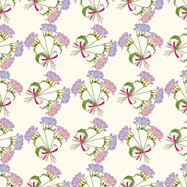 Seamless pattern with freesia flowers - Foto, Imagem