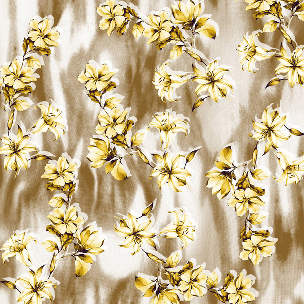 naadloos patroon met gouden bloemen. - Foto, afbeelding