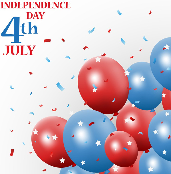 Día de la Independencia 4 de julio con globo
 - Vector, imagen