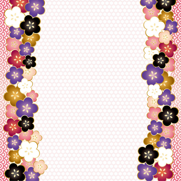 Japanese motif background - Vector, Image