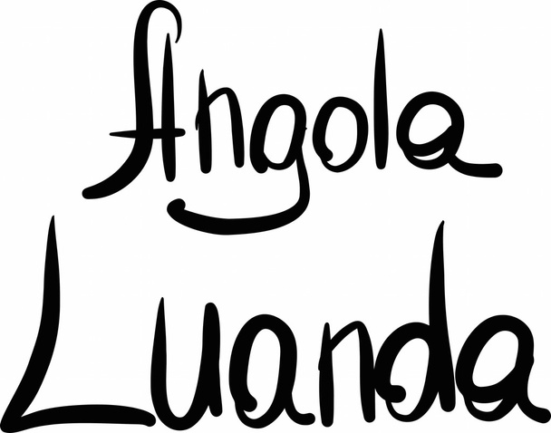 Angola, Luanda, hand-lettered  - Vector, imagen
