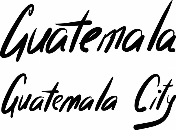 Guatemala, Guatemala City, hand-lettered - Vector, afbeelding
