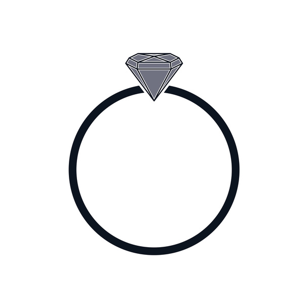 Diamond ring isolated - Vector, Image