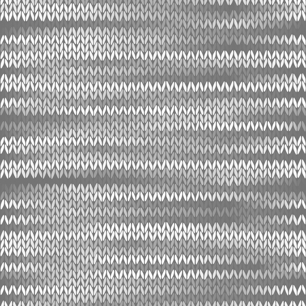 Style Seamless Knitted Melange Pattern. White Grey Color Vector - Vettoriali, immagini