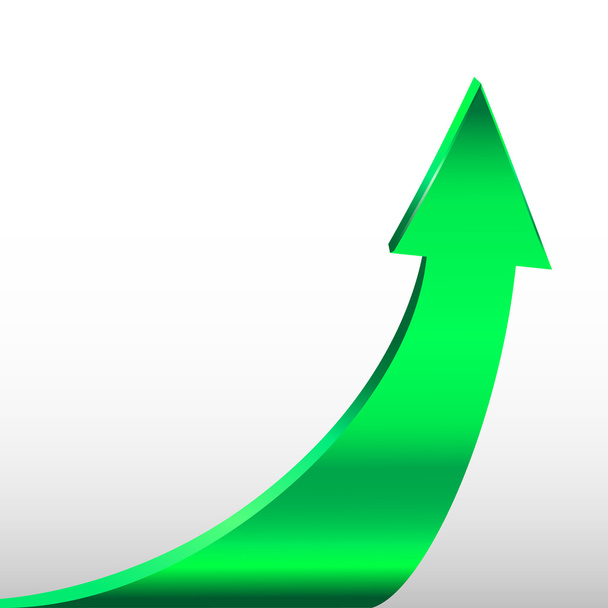 Groene pijl en witte achtergrond - Vector, afbeelding