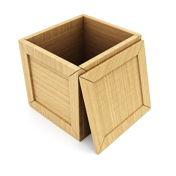 Открытый пустой деревянный ящик
 - Фото, изображение