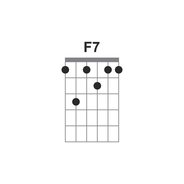 Podstawowe akordy gitarowe ikona F7 - Wektor, obraz