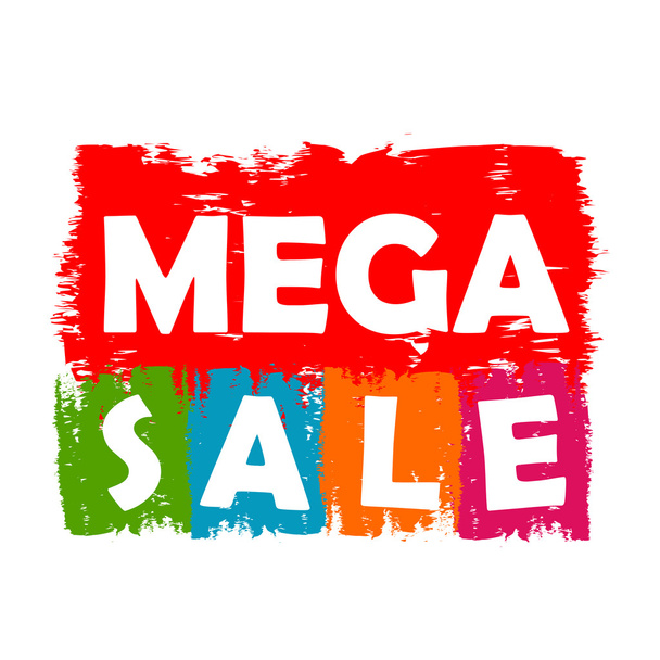 mega sale drawn label - Photo, Image