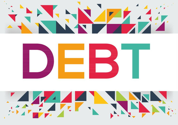 Banner de texto de deuda, ilustración vectorial. - Vector, imagen