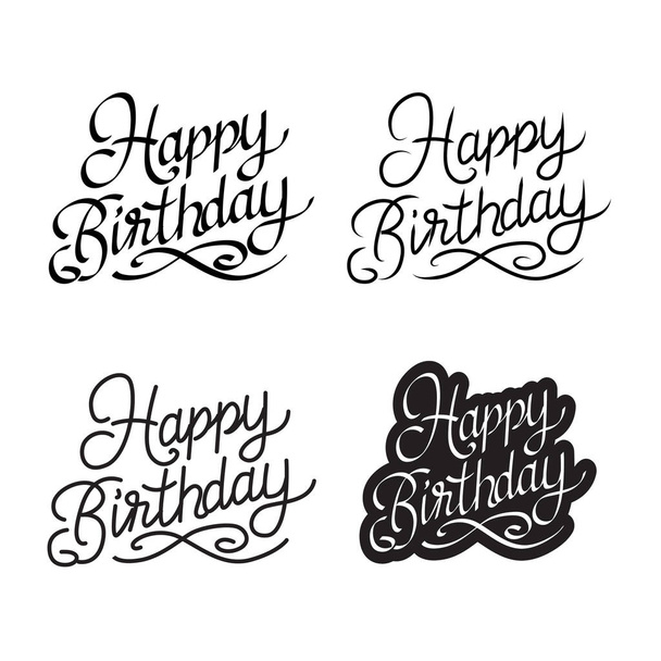 Kézzel írott kefe felirata Boldog születésnapot, tipográfia design. - Vektor, kép