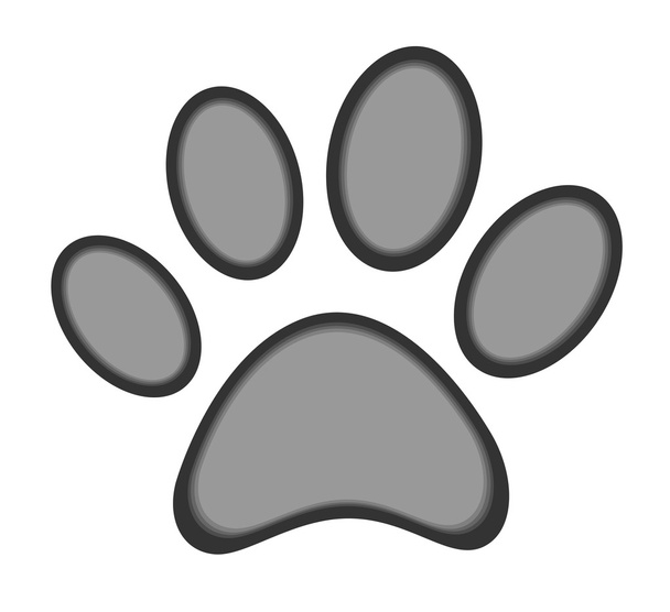 Lindo perro o gato pata impresión
 - Vector, Imagen