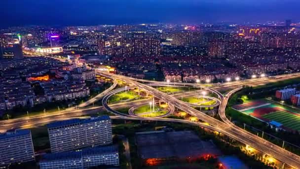 Time-lapse vista aerea del paesaggio della città di Nanchang, Jiangxi, Cina - Filmati, video