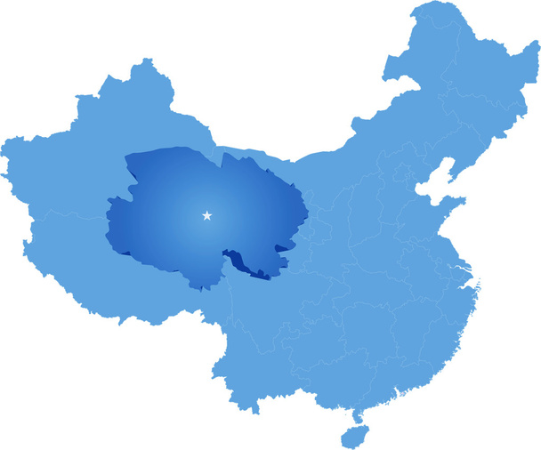 Мапа Народної Республіки Китай - провінції Цінхай - Вектор, зображення