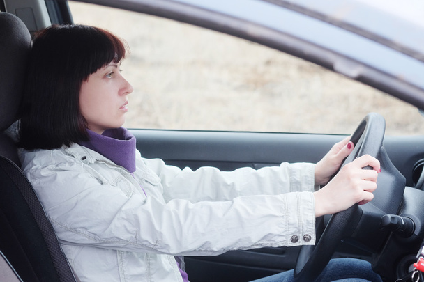 Woman driving  car - Фото, зображення