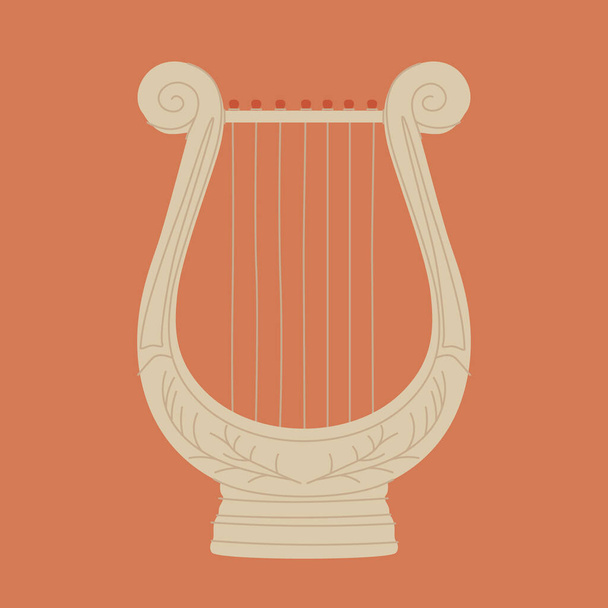 Ikona harfy wektor płaski. Irlandzka lira. Instrumenty muzyczne harfy izolowane - Wektor, obraz