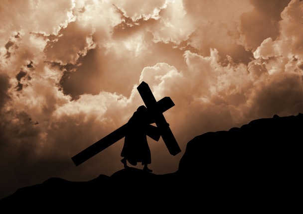 Jesus carrega cruz
 - Foto, Imagem